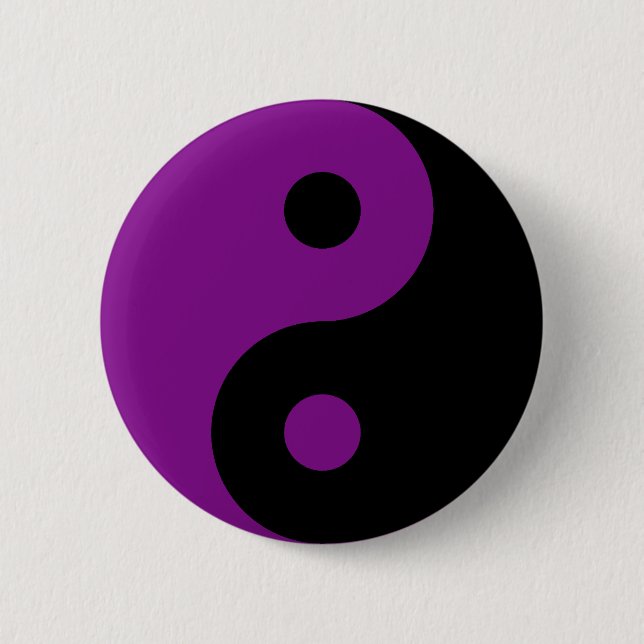 Purple Yin Yang Symbol Button (Front)