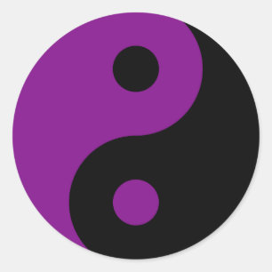 Purple Yin Yang Symbol Sticker