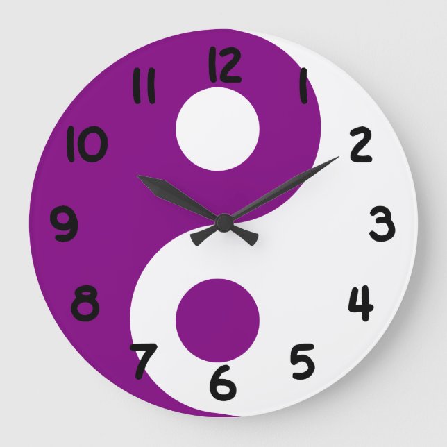 Purple Yin Yang Wall Clock (Front)