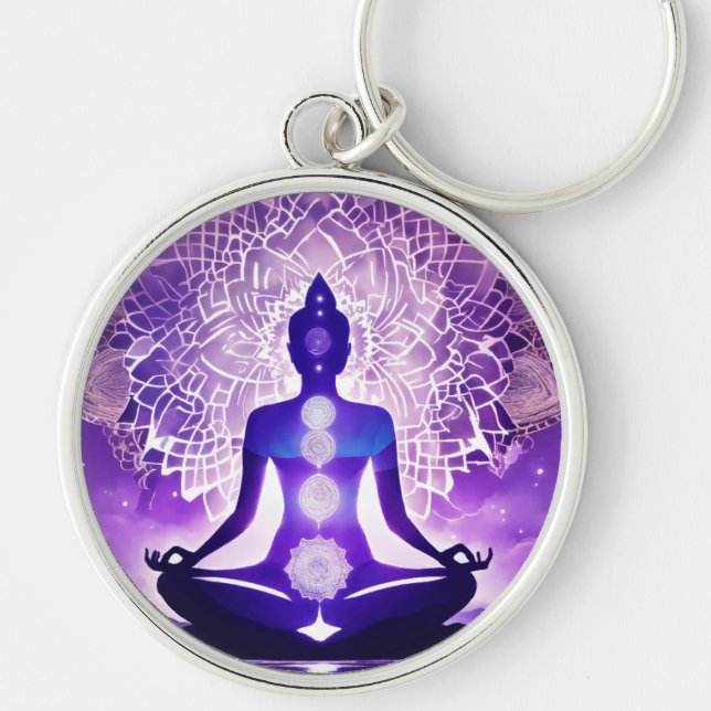 Purple yoga  key ring (Front)