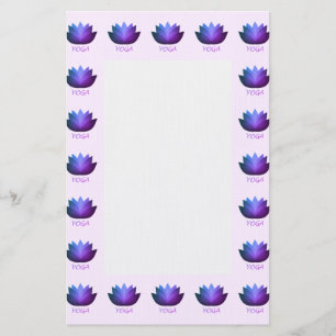 Purple Yoga Lotus Flower Stationery