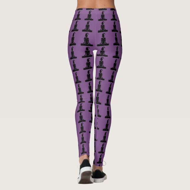 Purple Yoga Pose Custom Leggings (Back)
