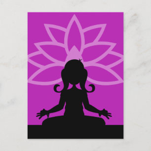 Purple Yoga Silhouette Postcard