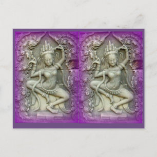 purple yoginis dancing postcard