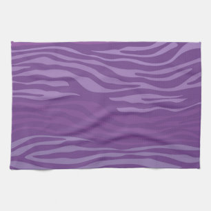 Purple Zebra Abstract Tea Towel