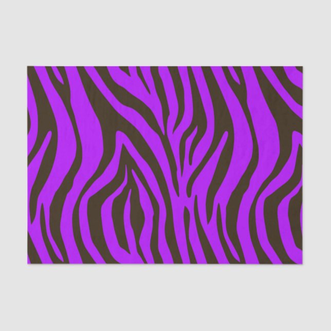 Purple zebra animal print pattern tissue paper (Front)