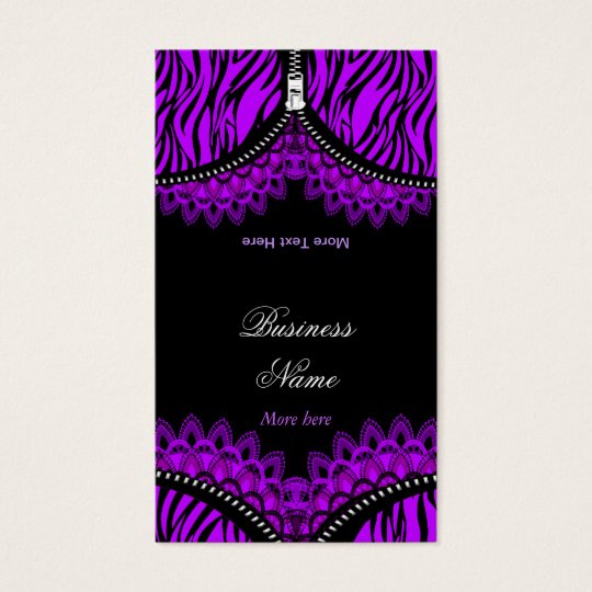 Purple ZEBRA Fold Over Black Corset Business Card