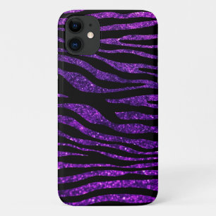Purple Zebra, Glitter Zebra, Zebra Print, Stripes iPhone 11 Case