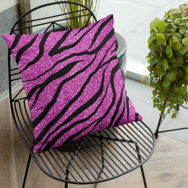 purple Zebra Glittery Pattern  Cushion (Creator Uploaded)