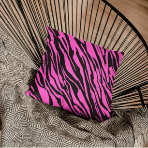 purple Zebra Glittery Pattern Cushion