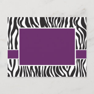 Purple Zebra Invite Postcard