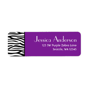 Purple Zebra Modern Return Address