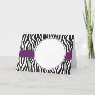 Purple Zebra Note Card