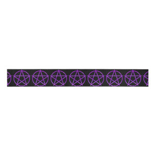 Purple Zebra Pentagram Grosgrain Ribbon