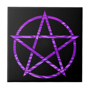 Purple Zebra Pentagram Tile