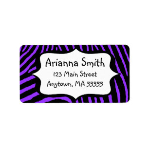 Purple Zebra Print Address Labels