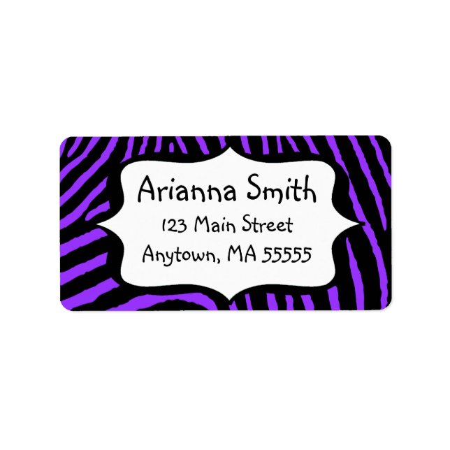 Purple Zebra Print Address Labels (Front)