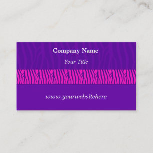 Purple  Zebra Print Business Card