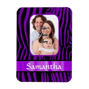 Purple zebra print magnet