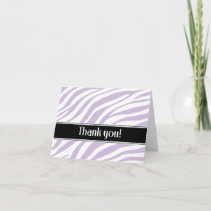 Purple Zebra Print Thank You card