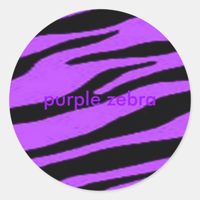 purple zebra, purple zebra classic round sticker (Front)