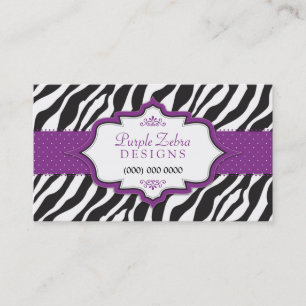 Purple Zebra Ribbon Business Card