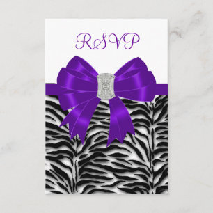 Purple Zebra RSVP Card