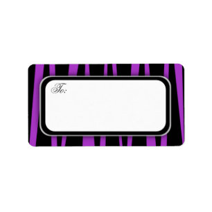Purple Zebra Stripe Address Labels