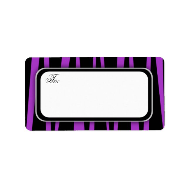 Purple Zebra Stripe Address Labels (Front)