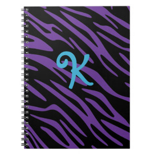 Purple Zebra Stripe Monogram Notebook