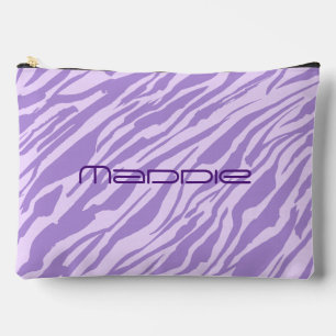 Purple Zebra Stripes Pattern Accessory Pouch