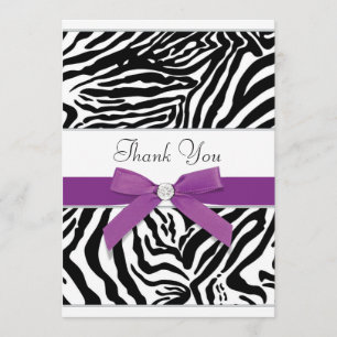 Purple Zebra Thank You Card