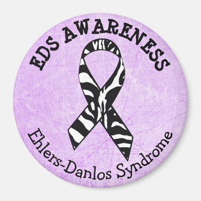 Purple Zebras EDS Ehlers-Danlos syndrome Magnet (Front)