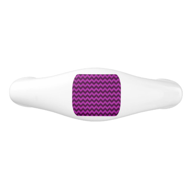 Purple Zig Zag Glitter Ceramic Drawer Pull (Front)