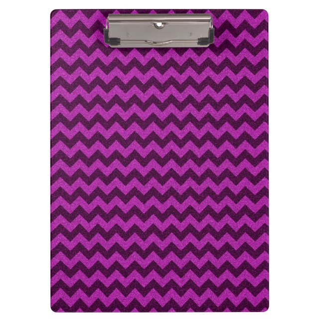 Purple Zig Zag Glitter Clipboard (Front)