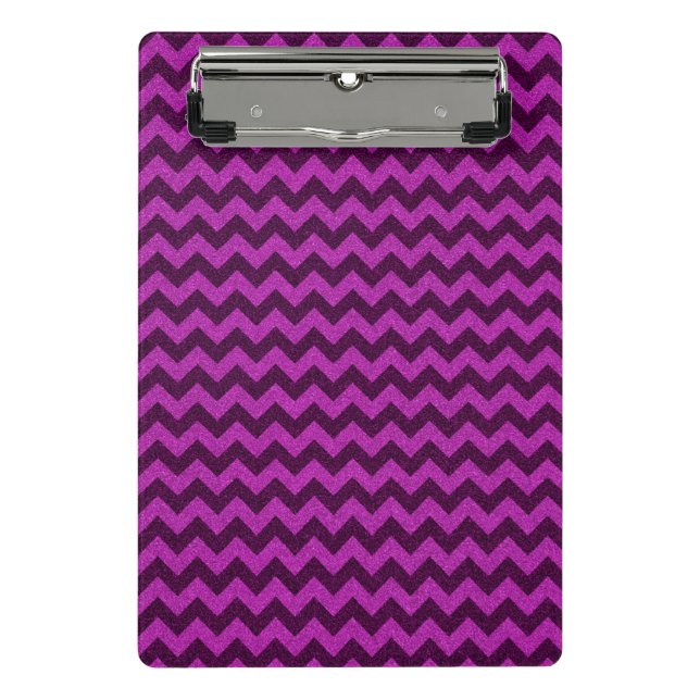 Purple Zig Zag Glitter Mini Clipboard (Front)