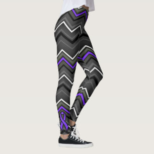 Purple Zig Zag with Ribbon...Epilepsy Leggings