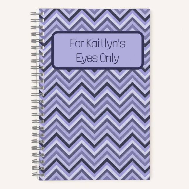 Purple Zig Zags "My Eyes Only" Journal (Front)