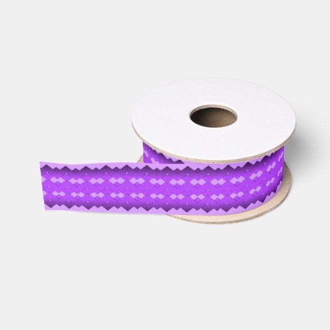 Purple Zigzag Design Grosgrain Ribbon (Spool)