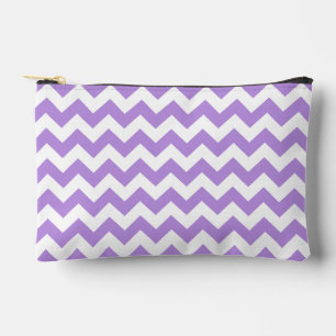 Purple Zigzag, Purple Chevron, Geometric Pattern Accessory Pouch