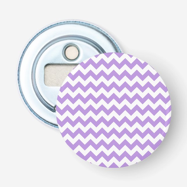 Purple Zigzag, Purple Chevron, Geometric Pattern Bottle Opener (Front)