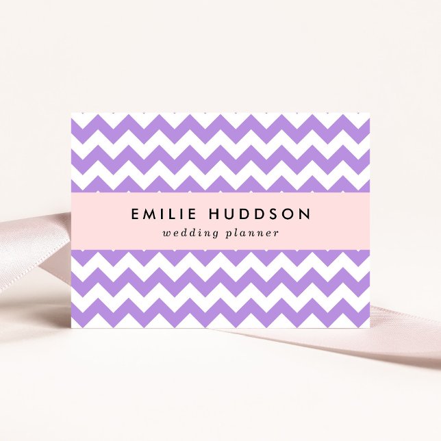 Purple Zigzag, Purple Chevron, Geometric Pattern Business Card (Creator Uploaded)