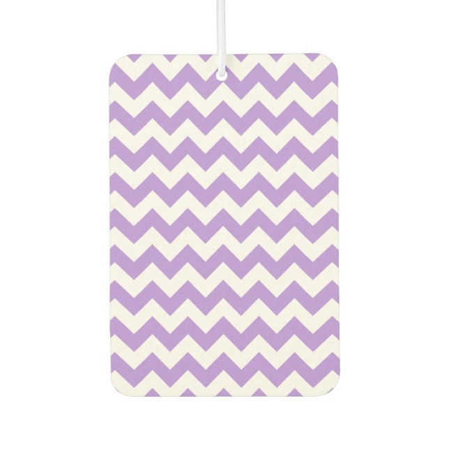 Purple Zigzag, Purple Chevron, Geometric Pattern Car Air Freshener (Front)