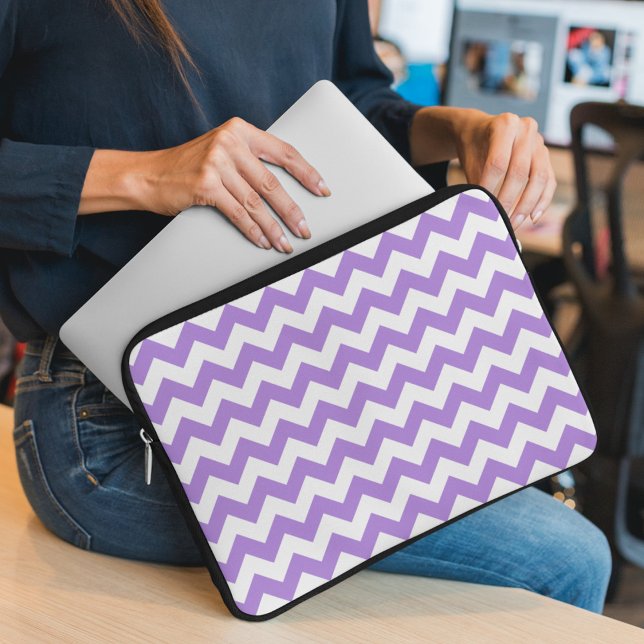 Purple Zigzag, Purple Chevron, Geometric Pattern Laptop Sleeve (Creator Uploaded)
