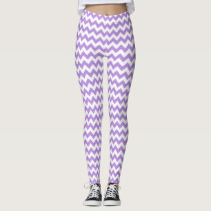 Purple Zigzag, Purple Chevron, Geometric Pattern Leggings