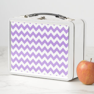 Purple Zigzag, Purple Chevron, Geometric Pattern Metal Lunch Box