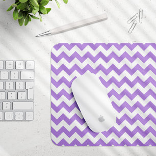 Purple Zigzag, Purple Chevron, Geometric Pattern Mouse Mat