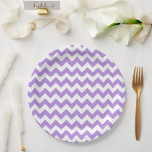Purple Zigzag, Purple Chevron, Geometric Pattern Paper Plate