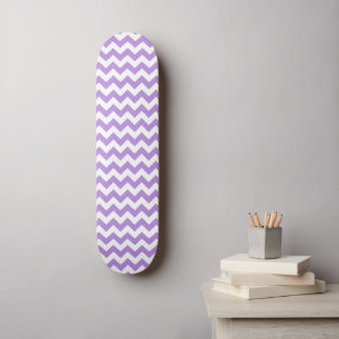 Purple Zigzag, Purple Chevron, Geometric Pattern Skateboard