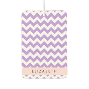 Purple Zigzag, Purple Chevron, Your Name Car Air Freshener